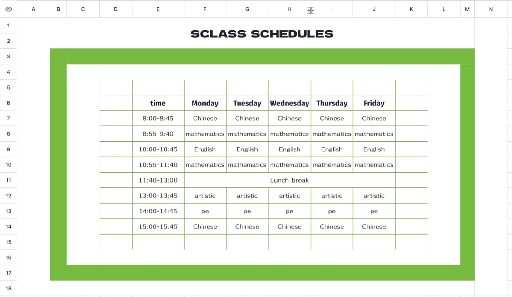 General curriculum